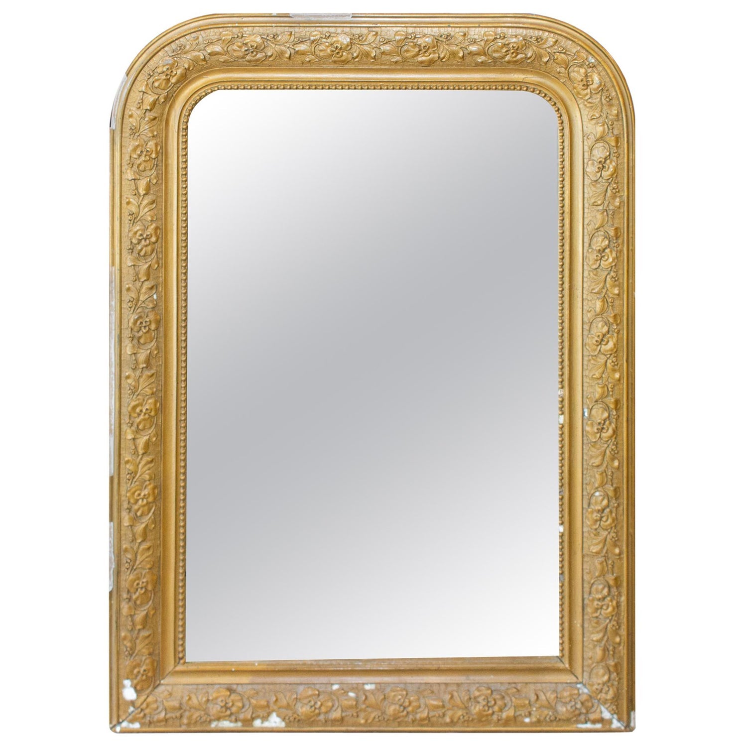SOLD $495 .. antique Louis Philippe French gilt mirror 21.5” x 28