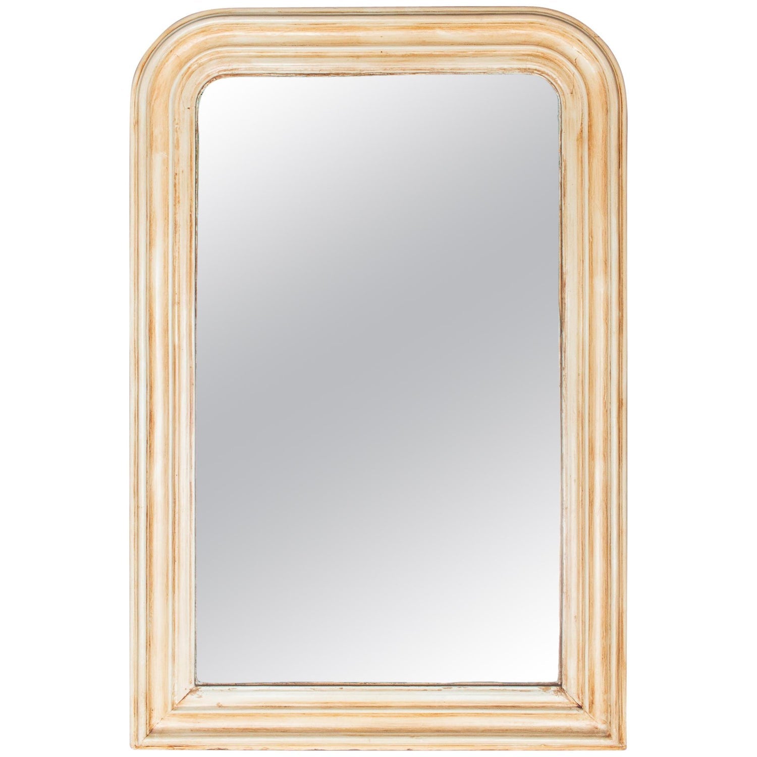 Tall French Louis Philippe Mirror With White Paint