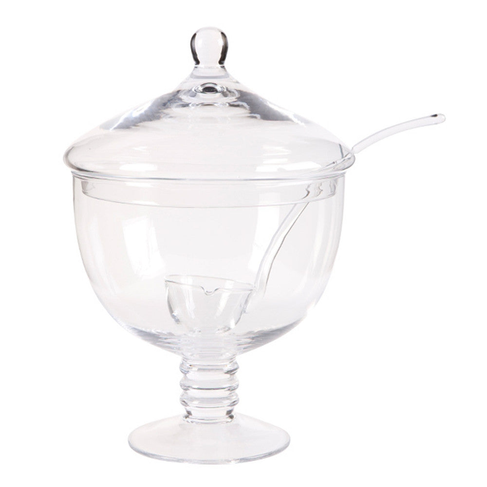 Handblown Belgian Glass Jackie Punch Bowl with Lid & Spoon – Laurier  Blanc