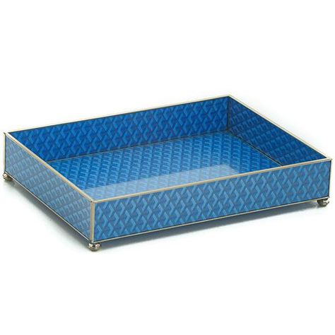 Goyard Inspired Glass Vanity Tray Laurier Blanc Unique Home Decor From Around The World