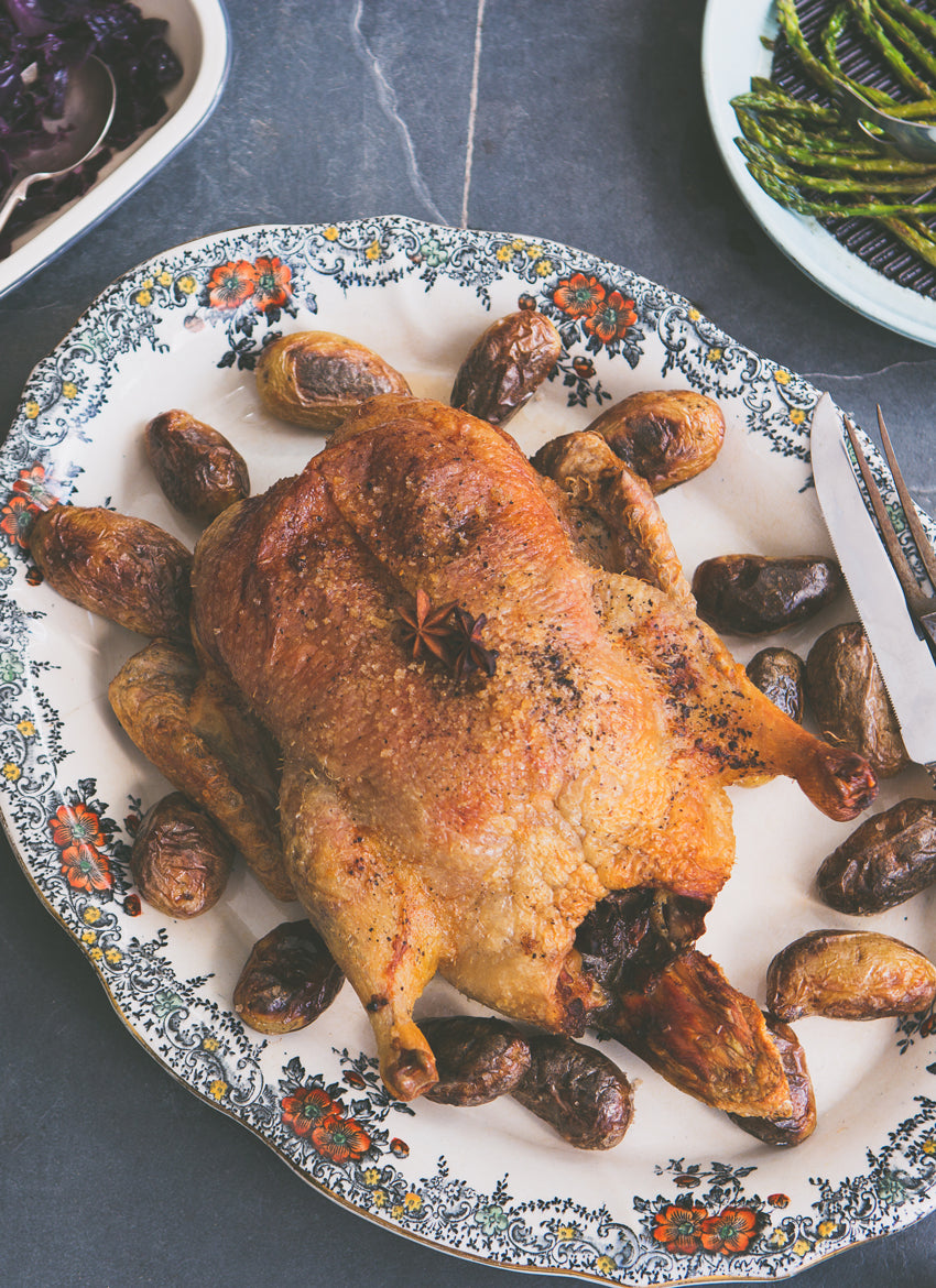 Roast duck with Spiced Red Cabbage & Cider gravy