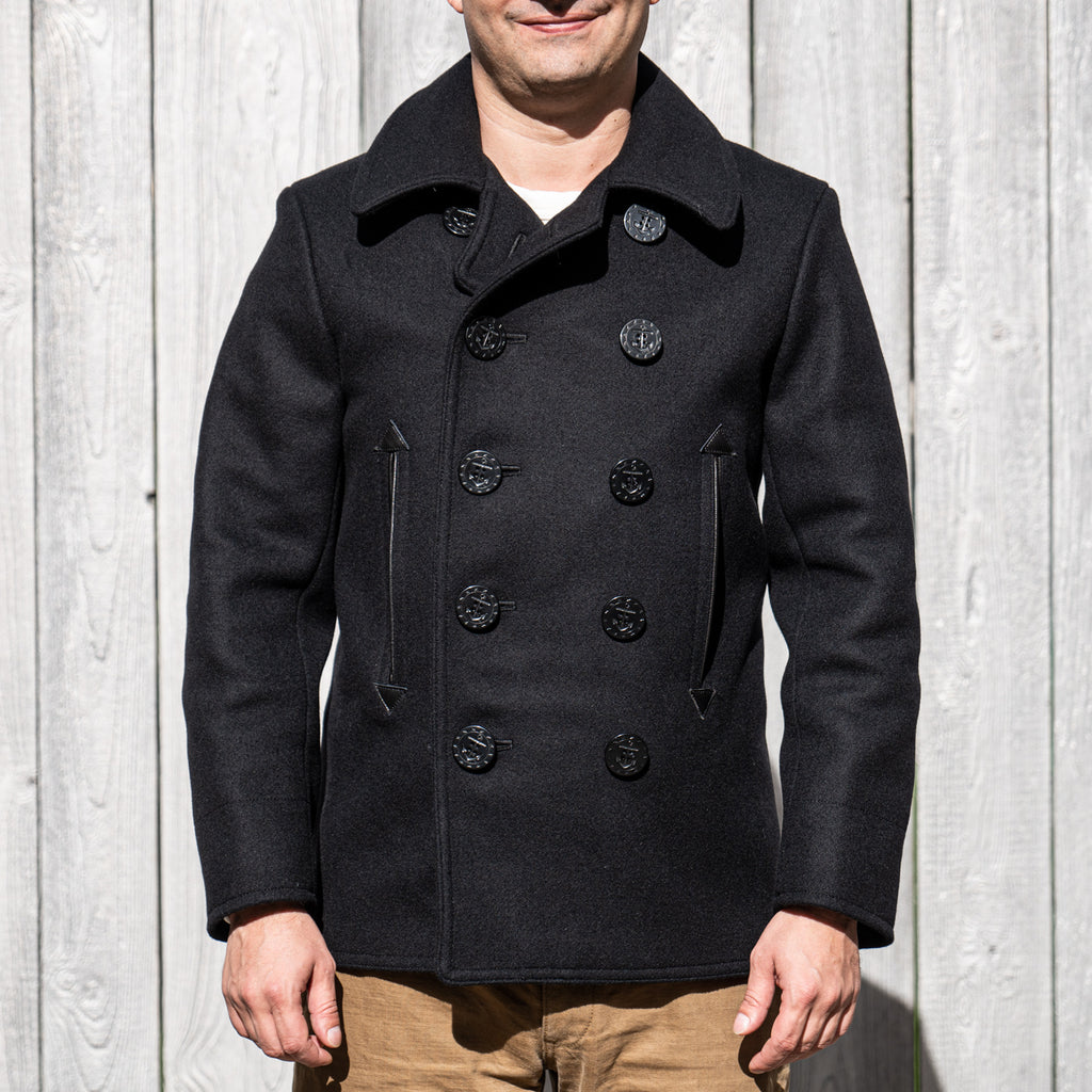 Buzz Rickson's X William Gibson US Navy Pea Coat – Black