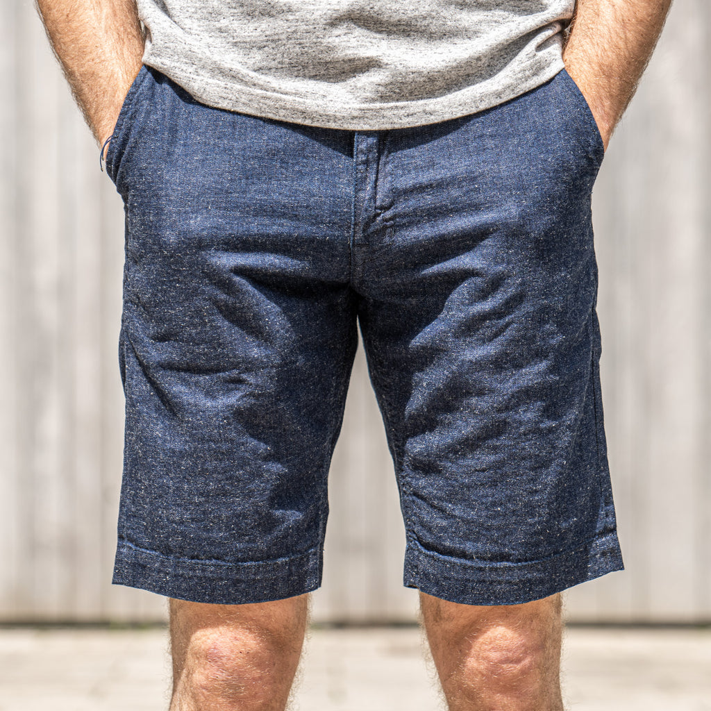 Japan Blue 8oz Selvedge Cotton-Linen Knee Shorts – Statement - The Denim  Store