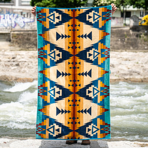 Pendleton Jacquard Towel For Two – Chief Joseph / Aqua