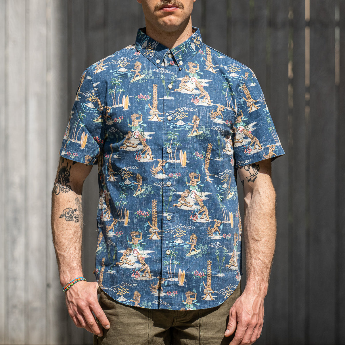 Spooner TIKI DUDES Tailored BD-Aloha Shirt – Dress Blues - The Denim Store