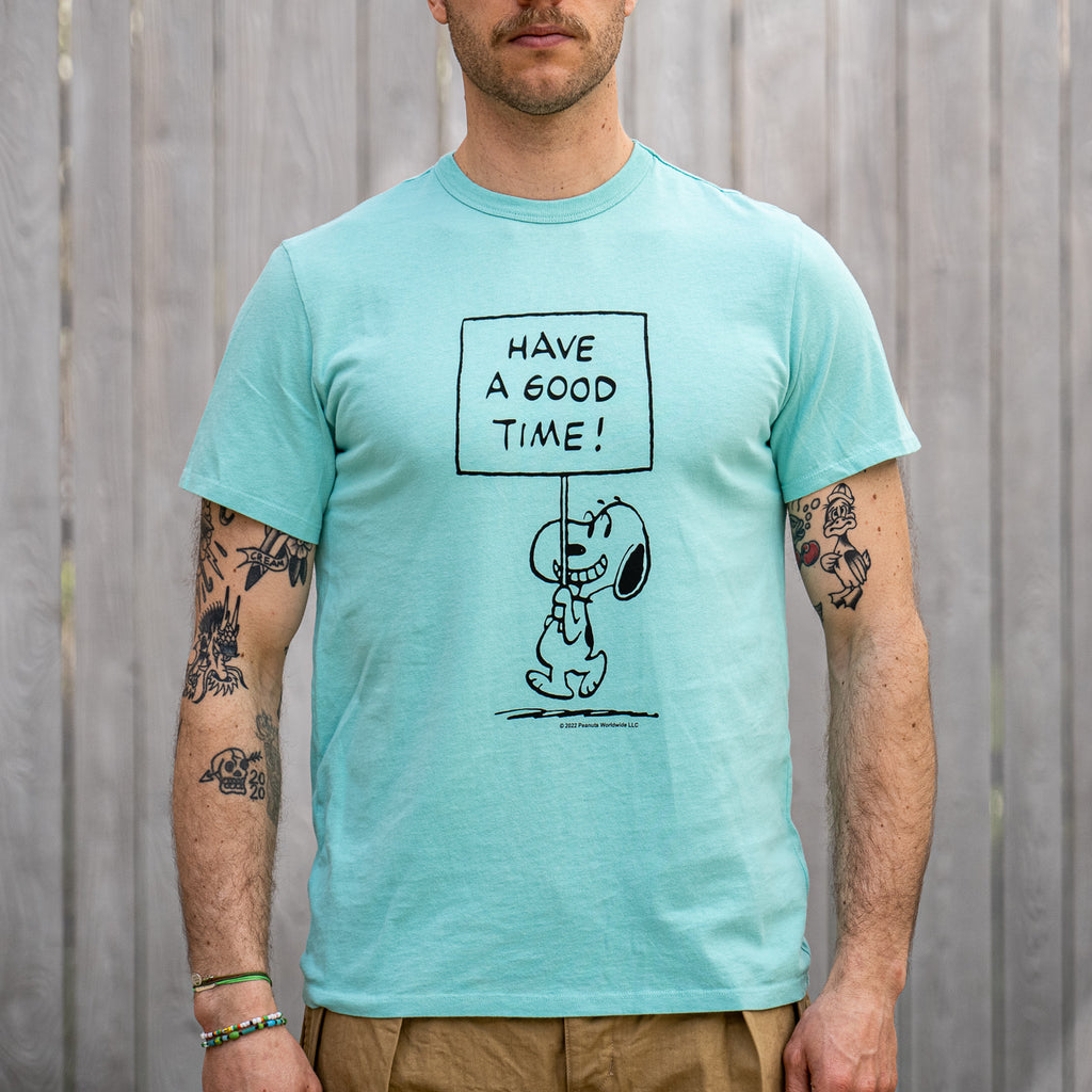 temperatuur toernooi hoe vaak TSPTR “Have a good time” Snoopy T-Shirt – Turquoise – Statement - The Denim  Store