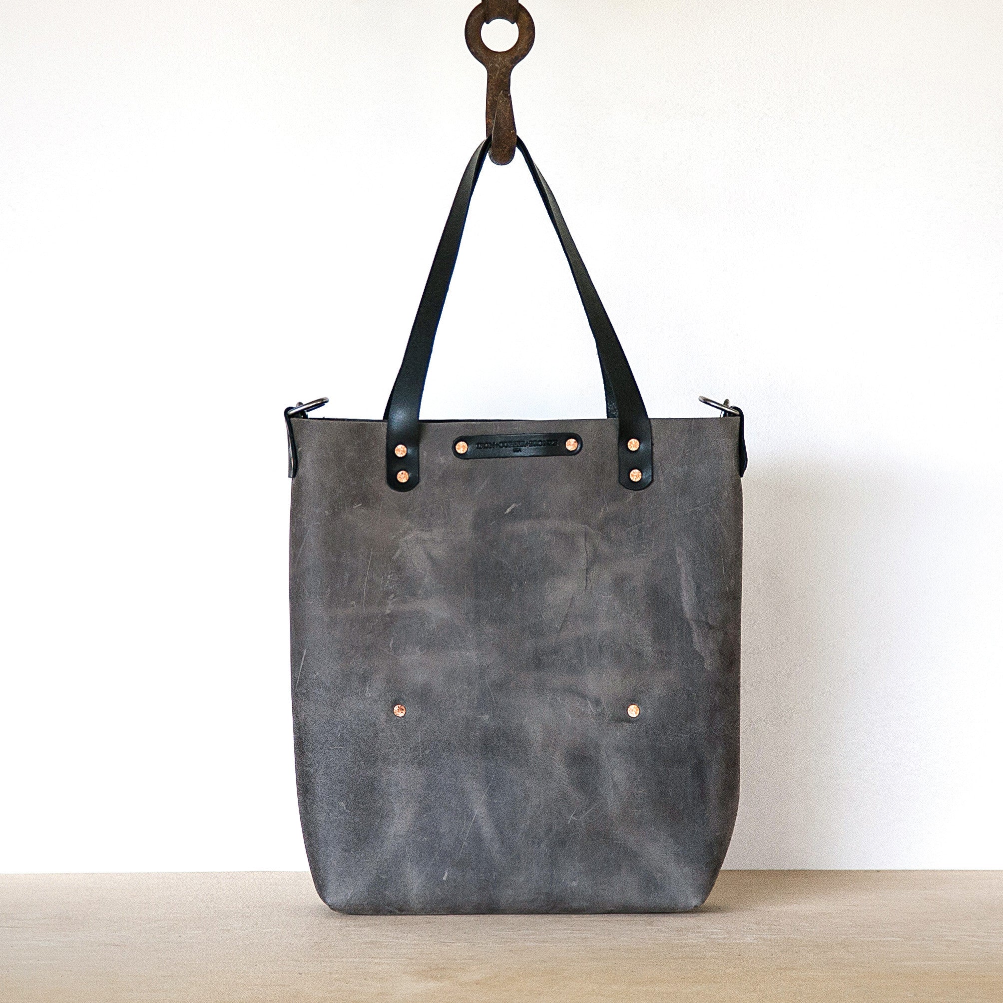 large gray tote bag