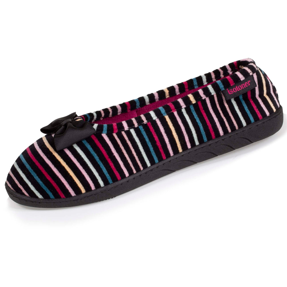 Zapatillas de casa mujer rayas multicolor – Isotoner.es