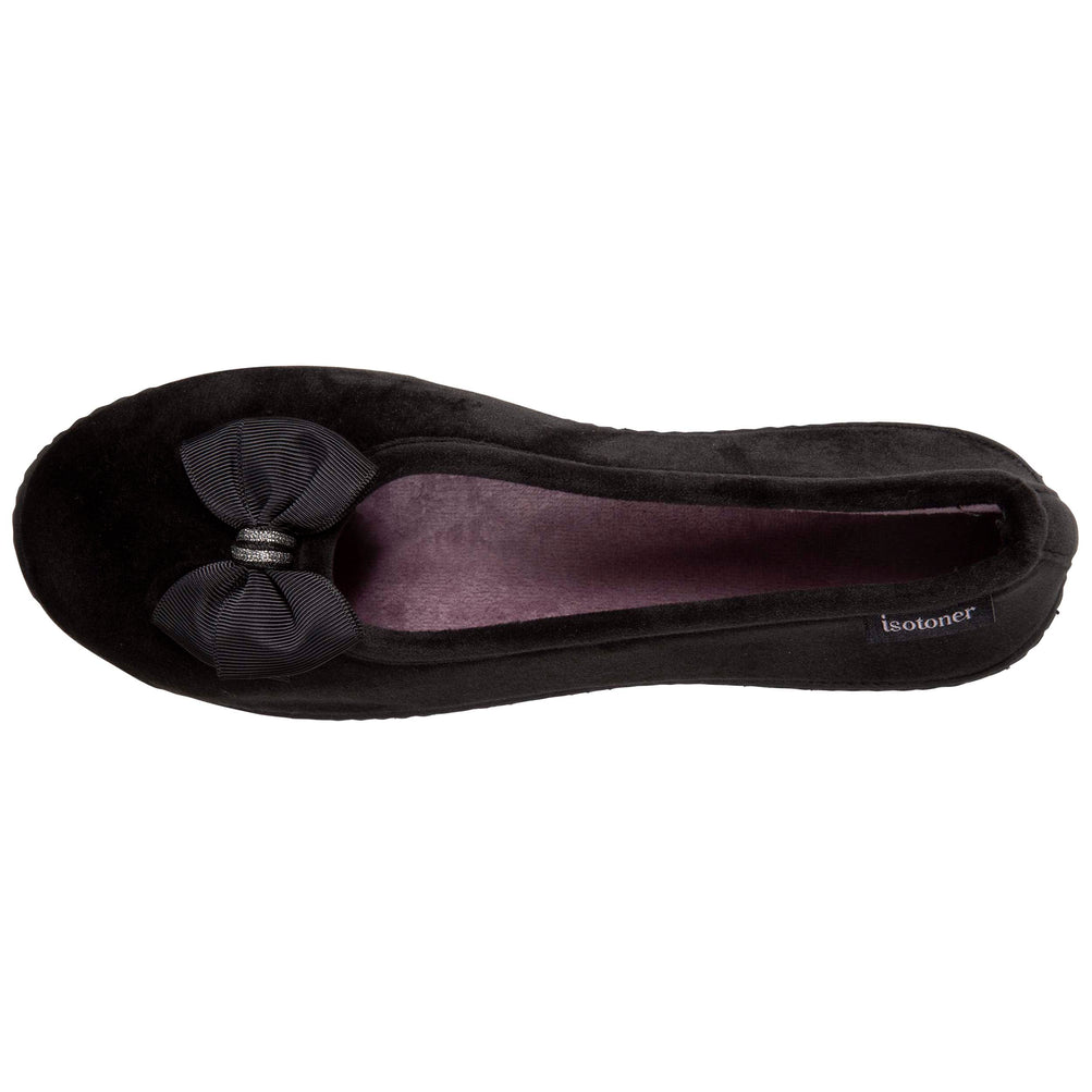 Zapatillas de casa bailarinas tacón negro – Isotoner.es