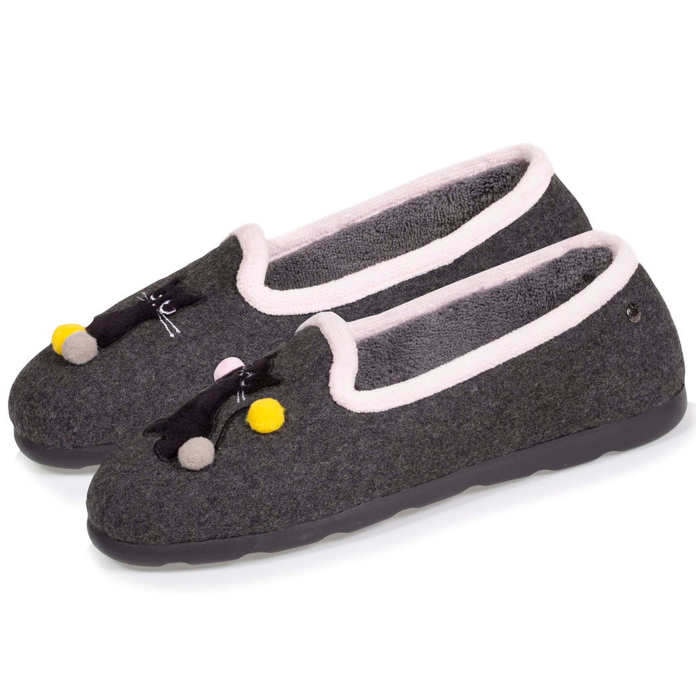 Zapatillas casa slippers gato gris – Isotoner.es