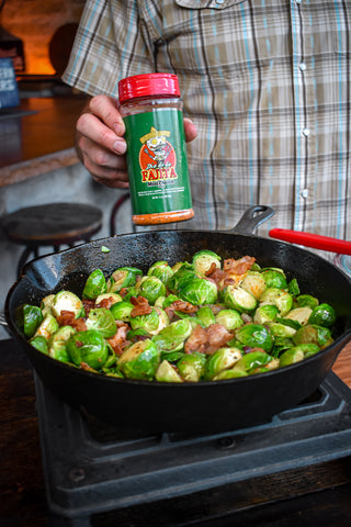Cast iron brussels sprouts