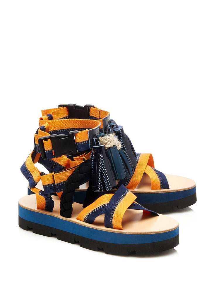 MSGM Multi Tassels Platform Sandals - Orange/Blue – ANOTHER20