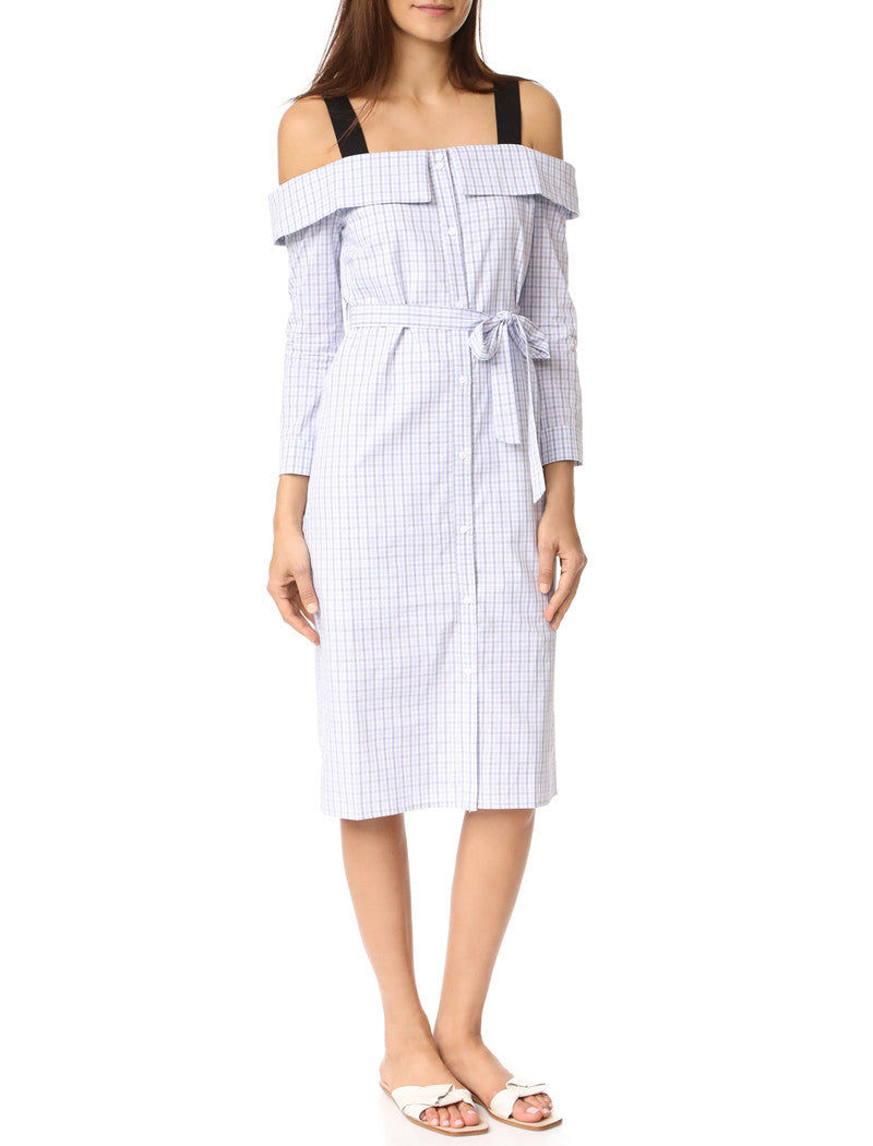English Factory Plaid Off Shoulder Dress – ANOTHER20