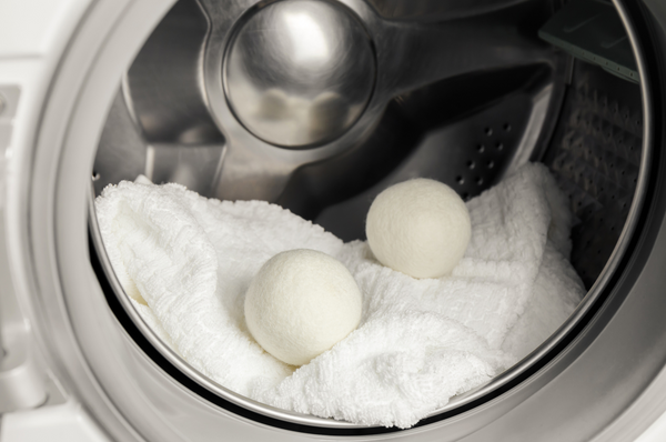 Wool dryer balls in the dryer