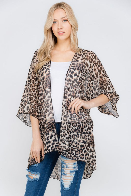 Leopard Cheetah Print Cardigan Kimono | Divine Couture Boutique