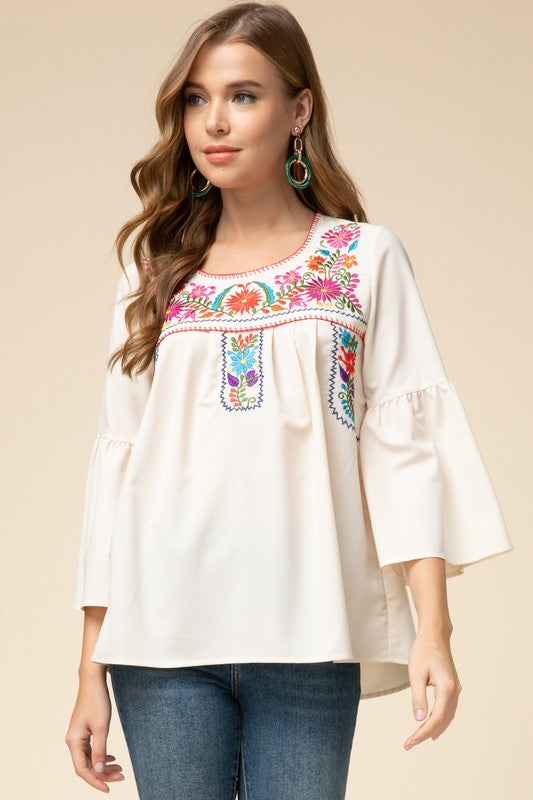 Embroidered Floral Top | Divine Couture Boutique
