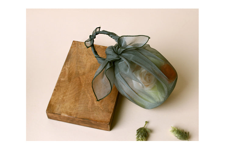 You can also use the Korean fabric wrap in sage to display potpourri or other household items.