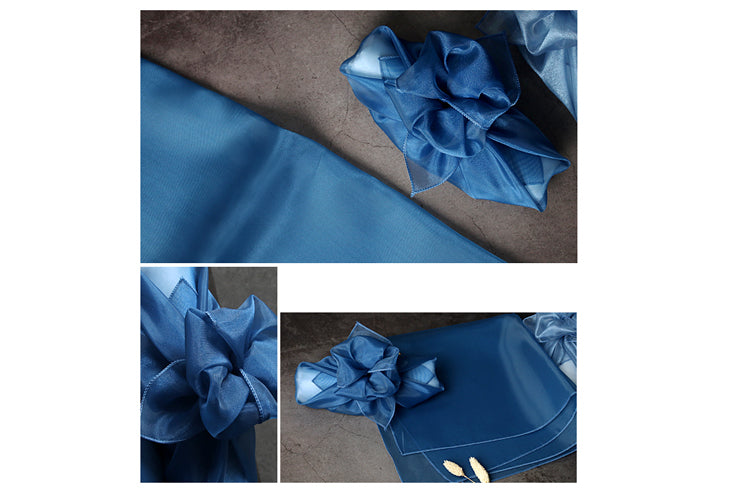 Spice up the look of your gift-giving with this saxe blue Korean fabric cloth Bojagi.