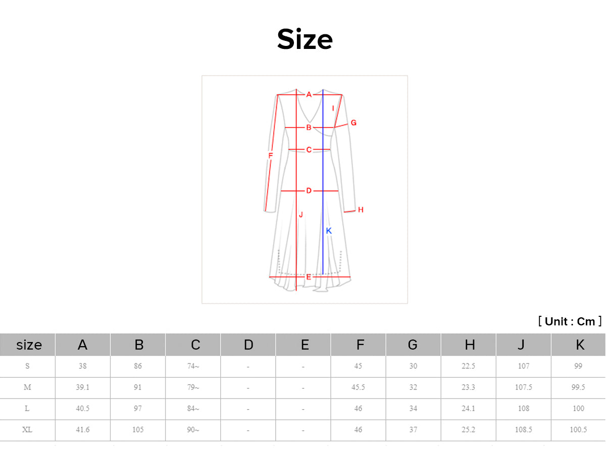 Joteta made a sizing chart so that you can purchase the dress size you need regardless of your own personal size.