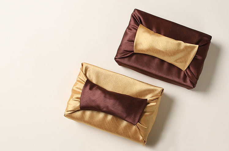 Sepia and coffee Bojagi gift wrap looks exquisite regardless of the occasion.