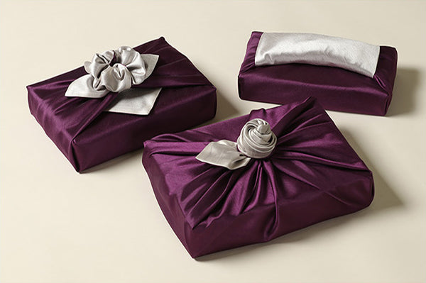 The violet Bojagi fabric is great for formal events such as weddings where you want a more gorgeous wrapping cloth.