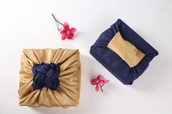 Wrapping presents with fabric adds an exceptional appearance, especially when it's beryl and umber Bojagi art.