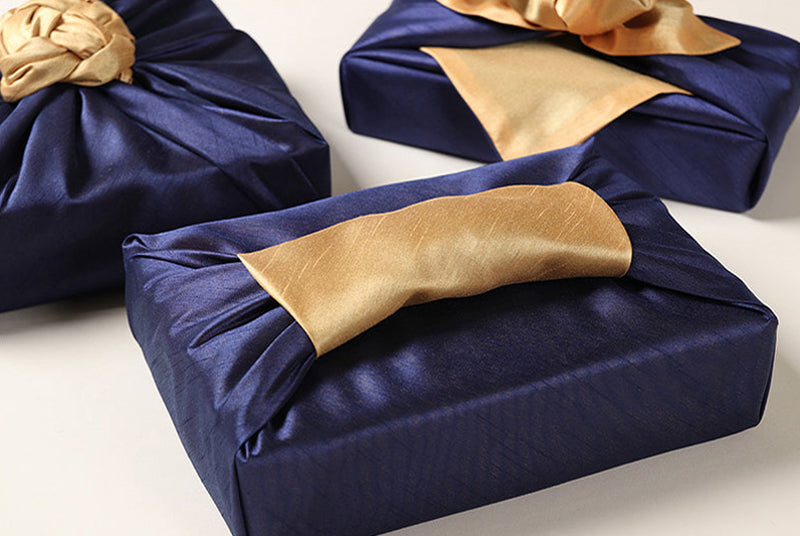 Jazz up any present that you want to wrap with fabric with the Korean Bojagi in copper and sea color.