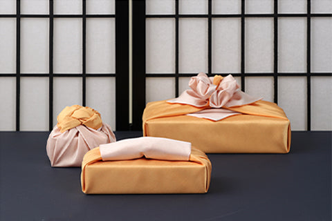 Make any Christmas more festive with this burnt orange and lemony double sided Korean Bojagi fabric wrap.