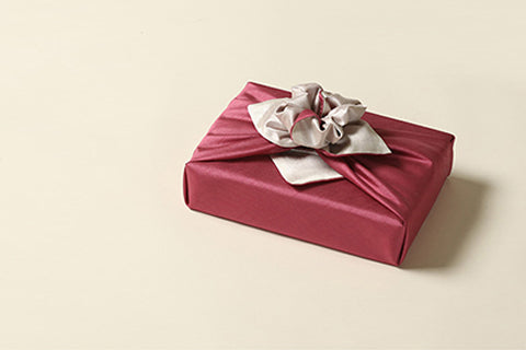 Deep cherry and silver double sided Bojagi is perfect for Christmas Day or Valentine's Day. It's luxury gift cloth that can be used for both men and women.