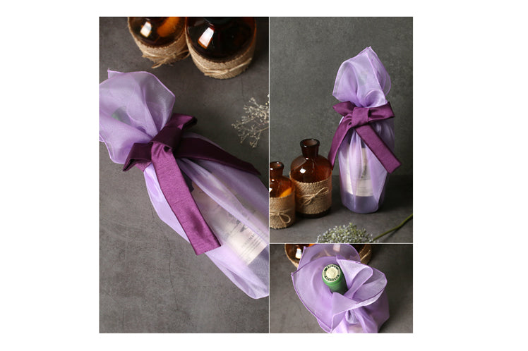 Lilac lucid Bojagi provides a timeless look if you want to wrap presents with fabric.