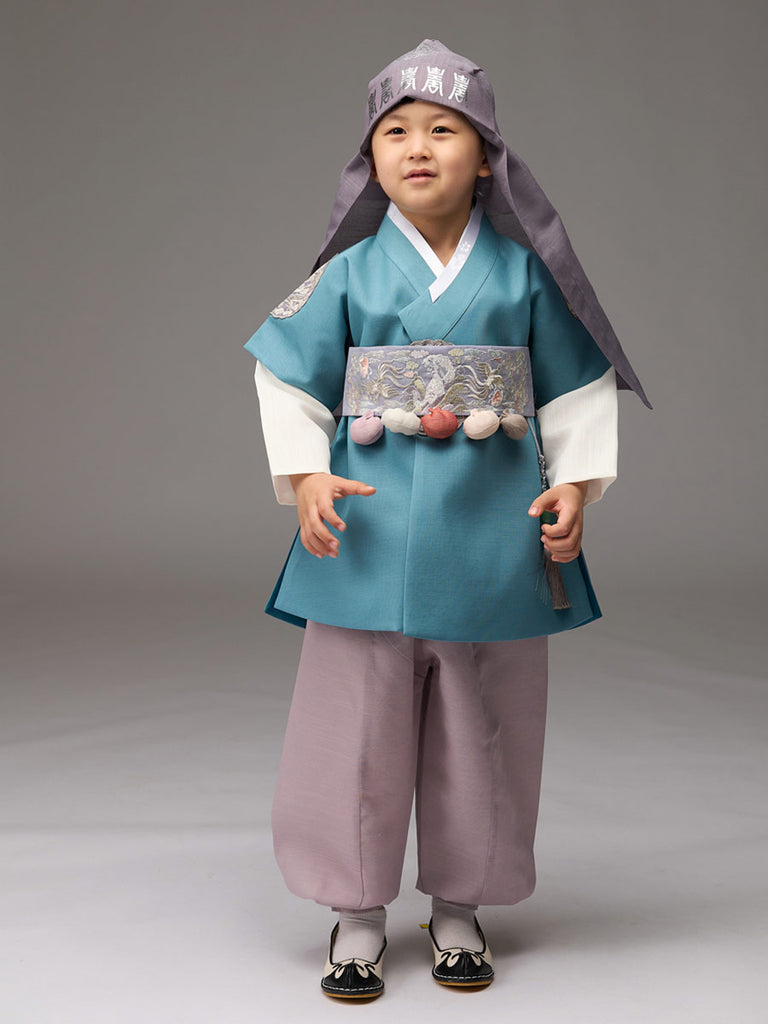 로얄 한복을 닮은 Cute Boys Hanbok in Teal