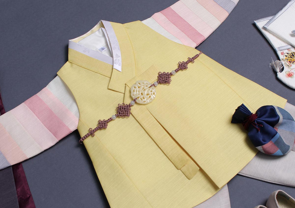 Detail image Glorious Prince Boys Hanbok in Yellow