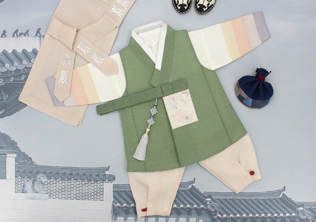 Accessories with Spring Boys Hanbok in Green