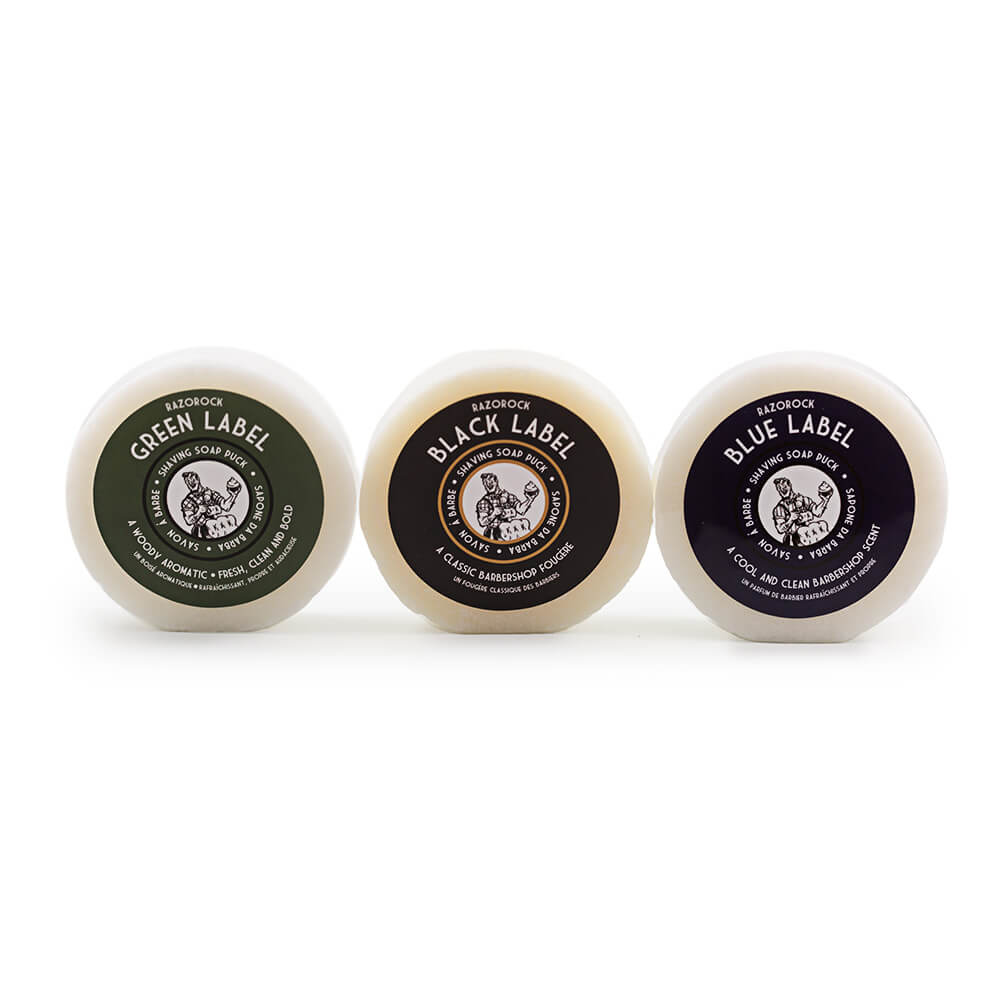 RazoRock Shaving Soap Stick - Variety 3 Pack - Gold-Lime-Red
