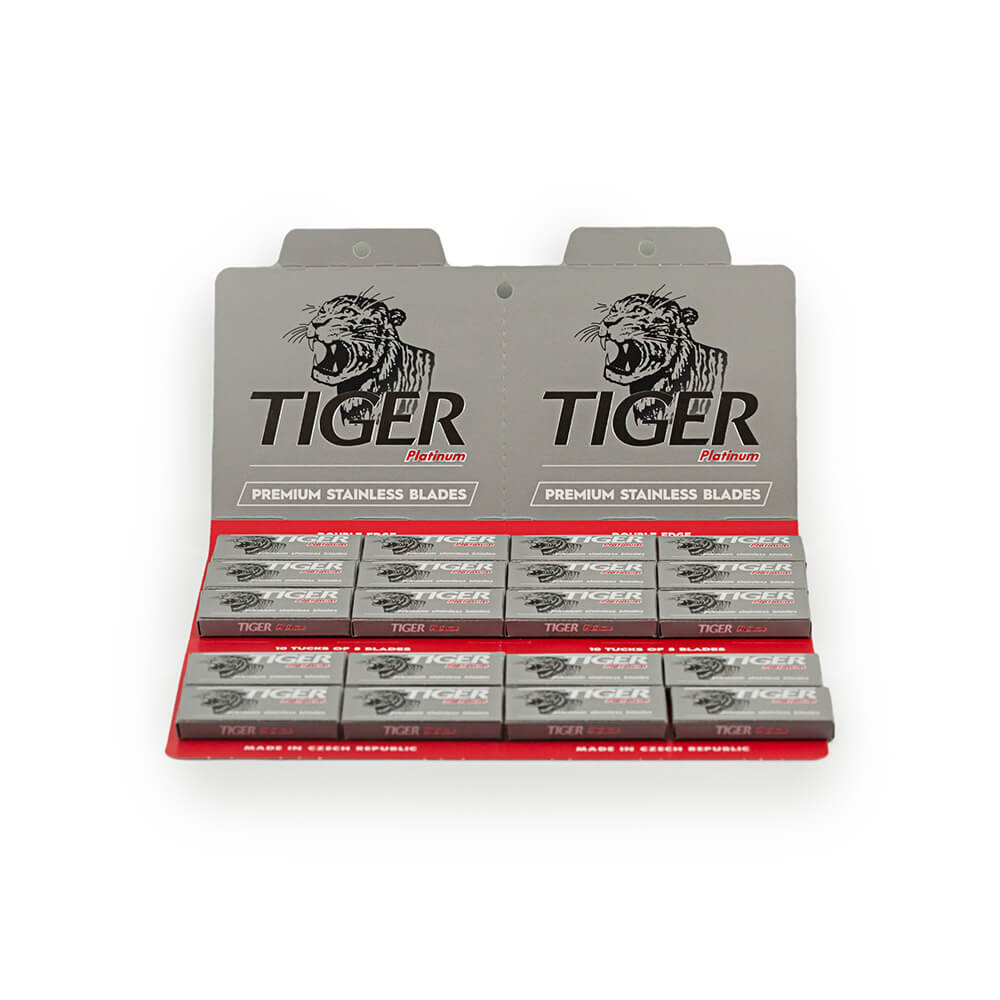 100 Tiger Platinum Double Edge Safety Razor Blades, 20 packs of 5 (100  blades)