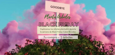 Anti Black Friday. Image of a sign saying goodbye to earth, as per the environmental damage caused by fast fashion politics and all the waste that destroys the landfill.