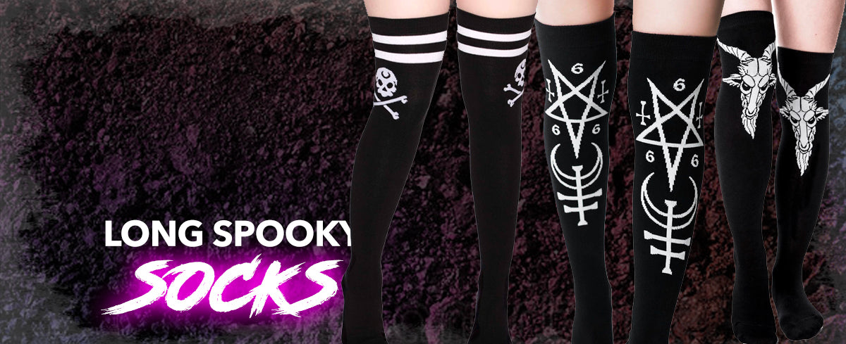 spooky horror themed long socks