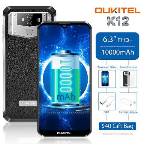 Oukitel K12 is another model in the K-series. It comes with a 10000mAh battery.