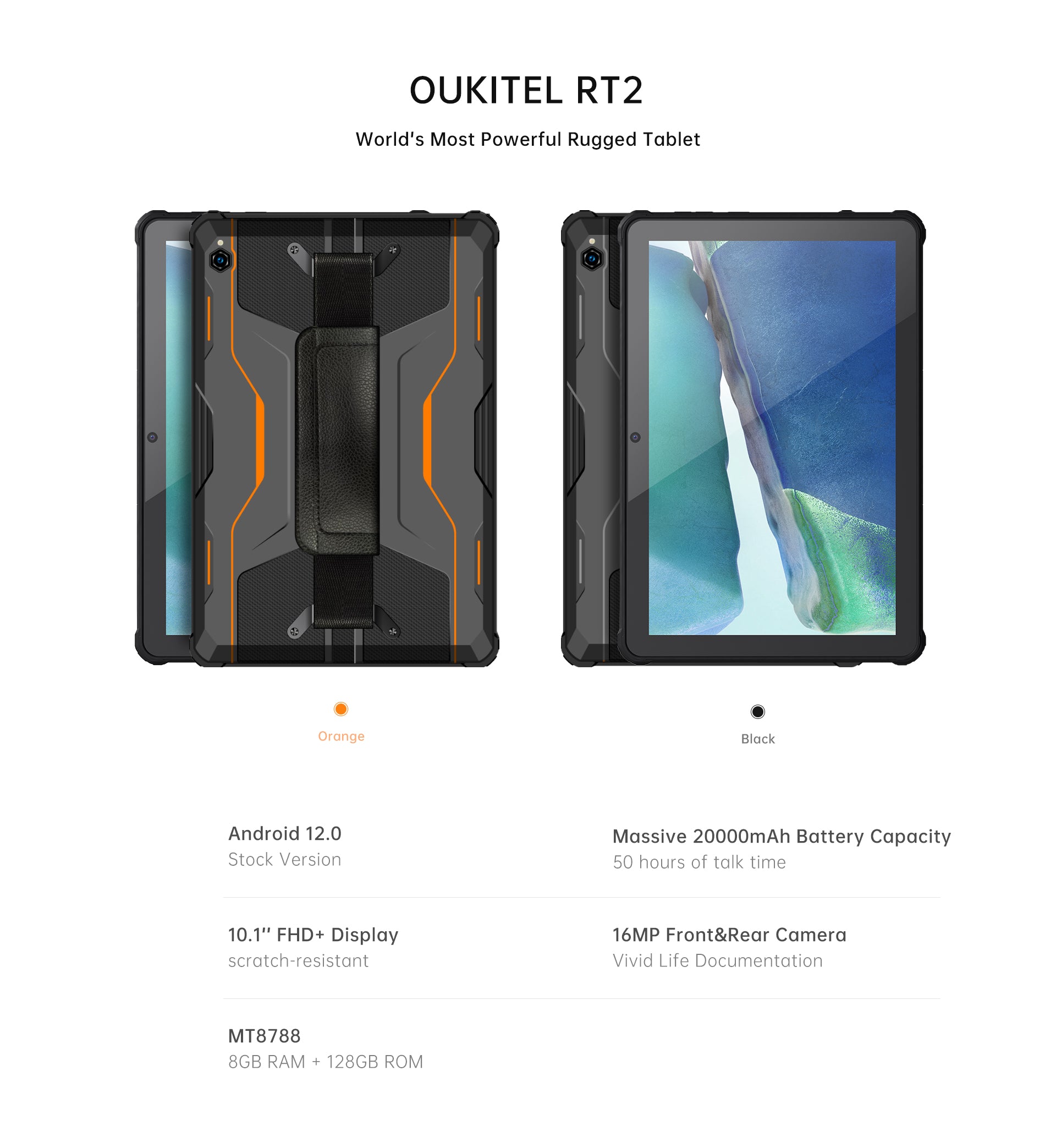 Oukitel Rt2 - Tablette Durci (Batterie Longue Durée - 4G/Lte