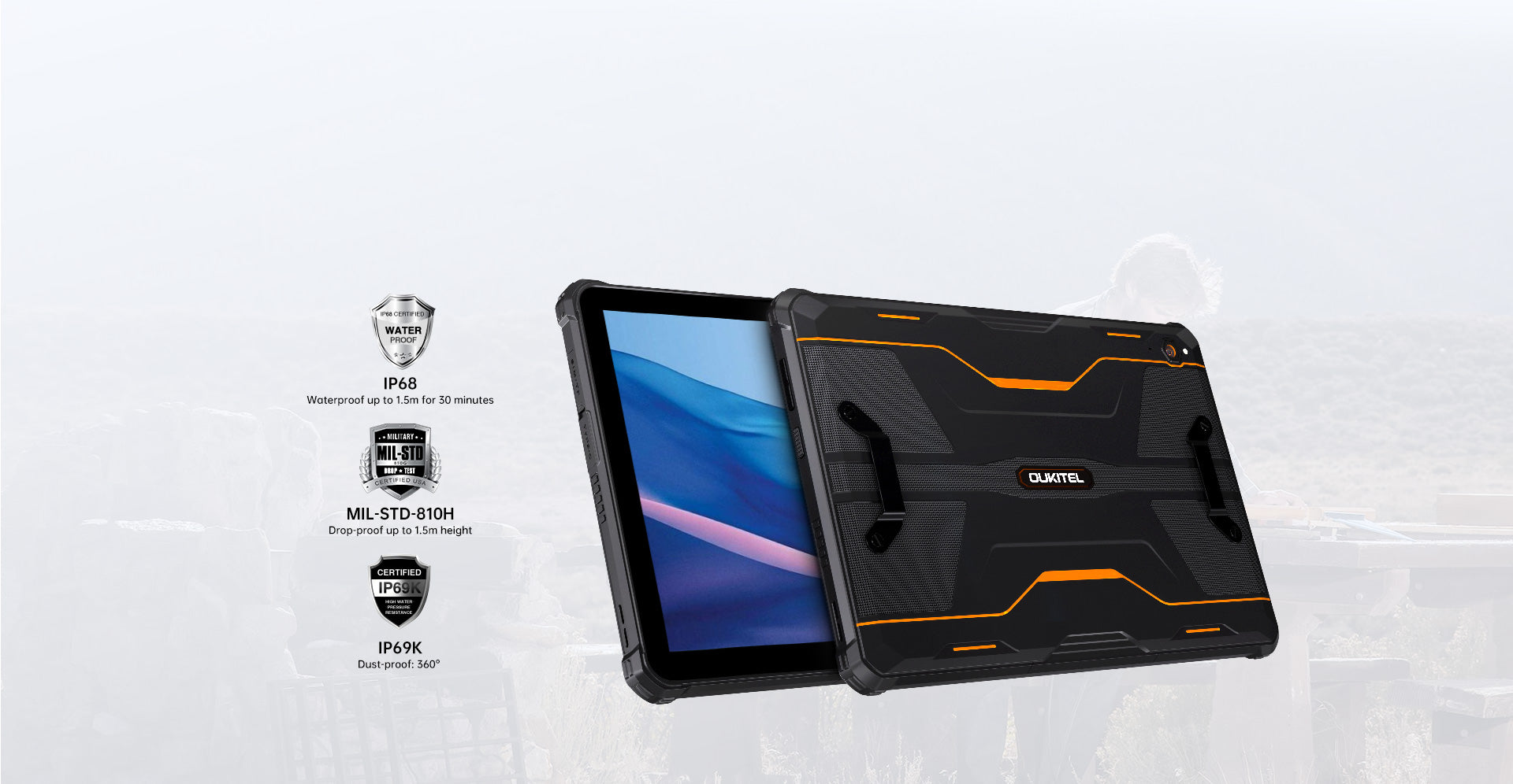 Oukitel - Tablette tactile Incassable oukitel RT6 - double Sim - Android  13.0 - 10.1 - 256 Go - 8 RAM - noir - Tablette Android - Rue du Commerce