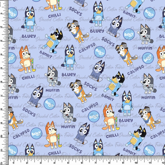 Bluey & Family Cotton Fabric