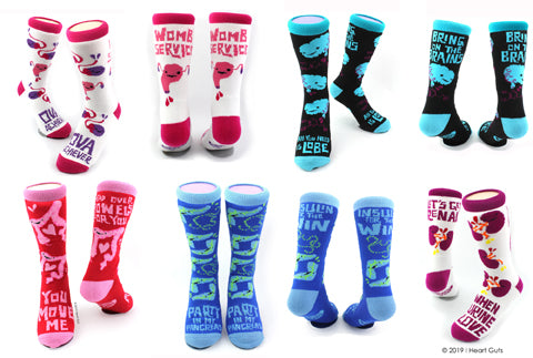 Organ Socks - Uterus Socks - Brain Socks - Pancreas Socks - Kidney Socks - Colon Socks