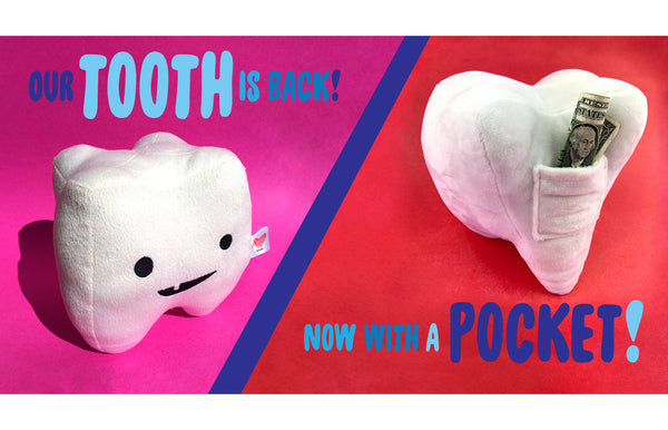Tooth plush with pocket tooth fairy