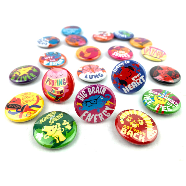 cute medical buttons bulk cheap prizes hospital giveaways