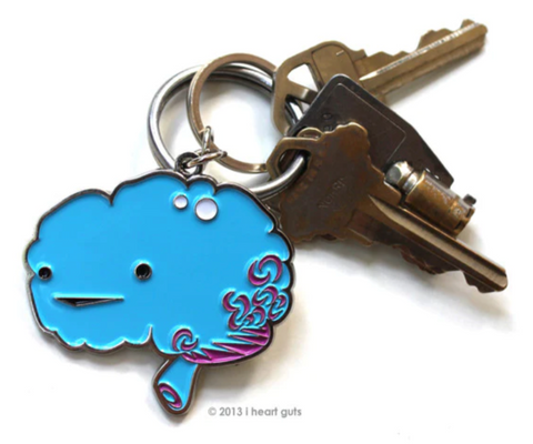 Brain Keychain - Funny Med School Gift - Anatomy Keychain - Organ Keychain - I Heart Guts