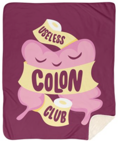 Useless Colon Club Sherpa Blanket - Colon Blanket - Organ Anatomy Blanket - I Heart Guts