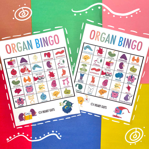 Organ Bingo Cards