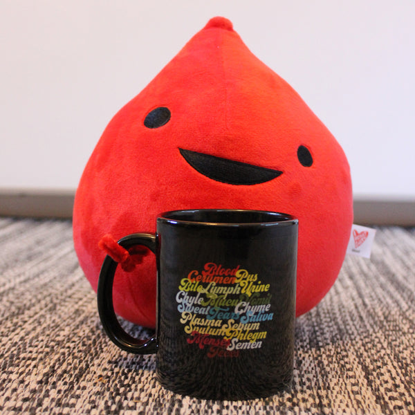 Blood mug body fluids coffee cup