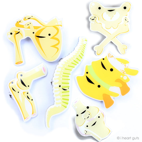 Cute Orthopedic pins funny knee hip joint bone lapel pins for doctors ortho surgeons