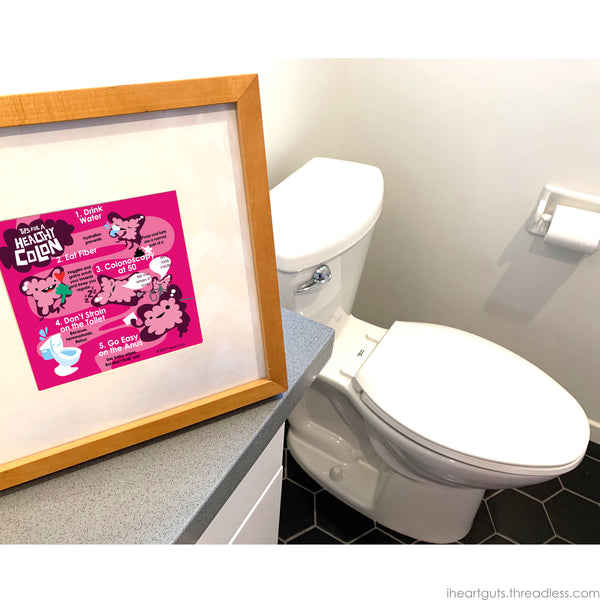 colon health poster bathroom funny graphic cute colorectal